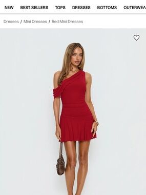 Princess Polly Darline One Shoulder Mini Dress Red